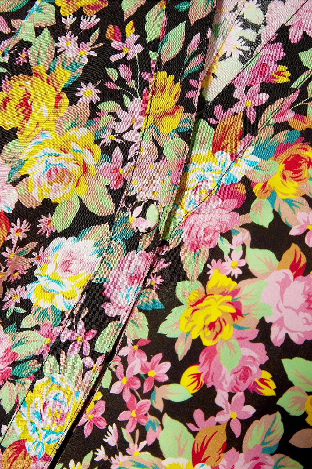 LES RÊVERIES Asymmetric floral-print silk-crepe midi dress