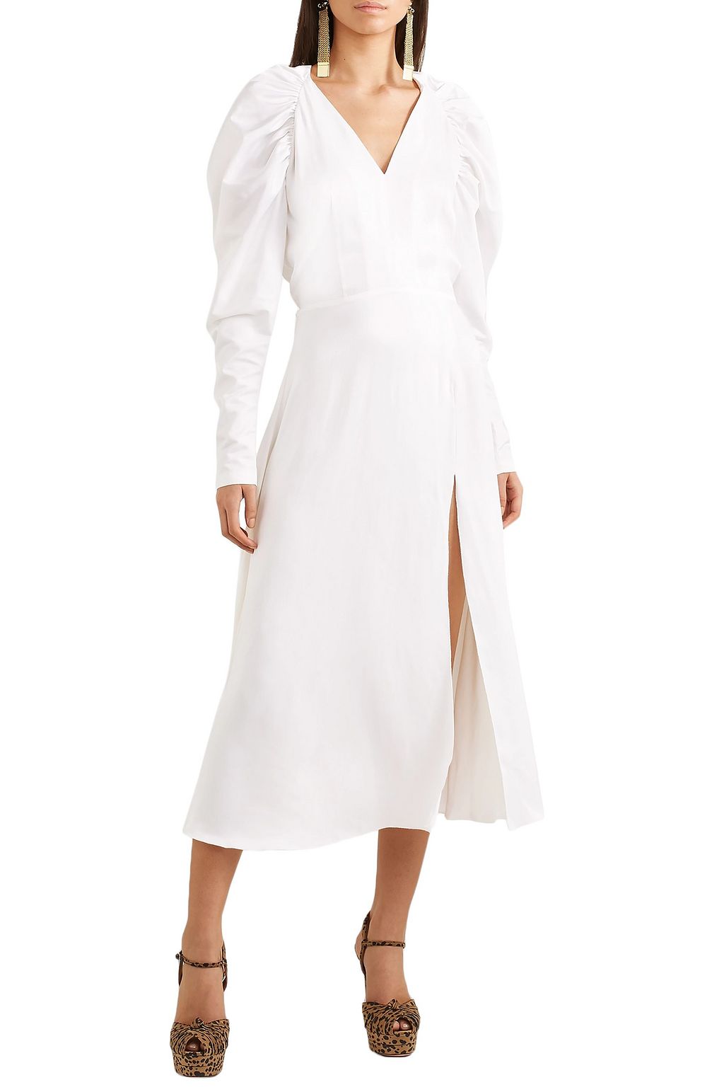 ROTATE BIRGER CHRISTENSEN Gathered satin midi dress