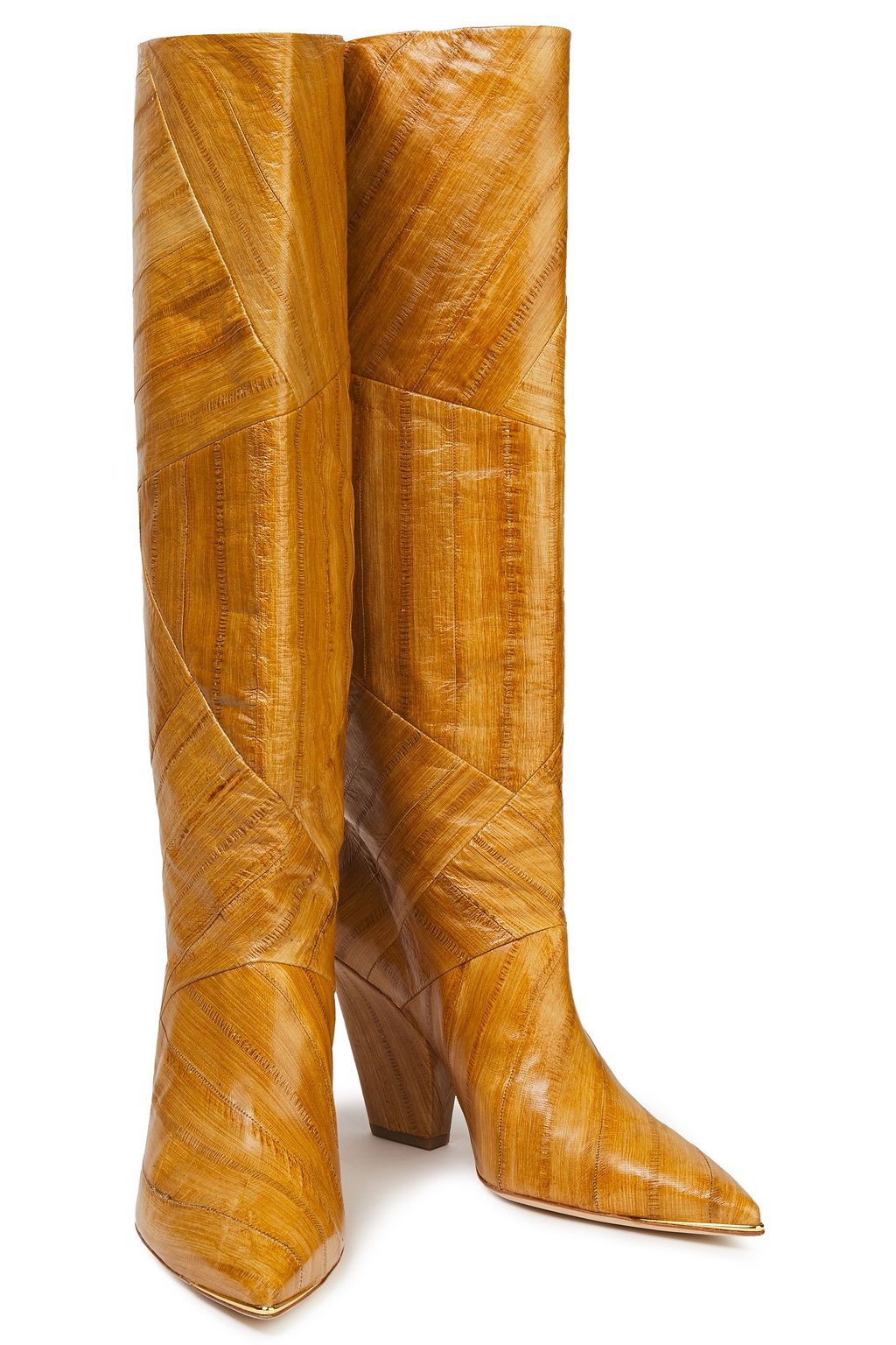 TORY BURCH Lila kniehohe Stiefel aus Aalleder