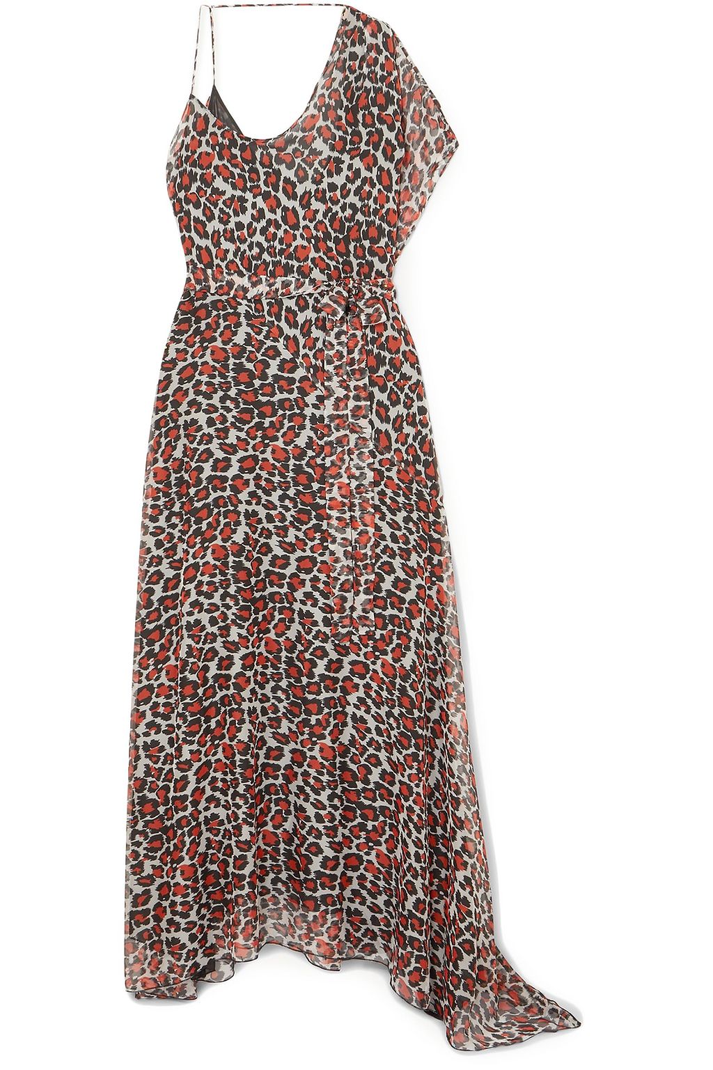 leopard print chiffon maxi dress