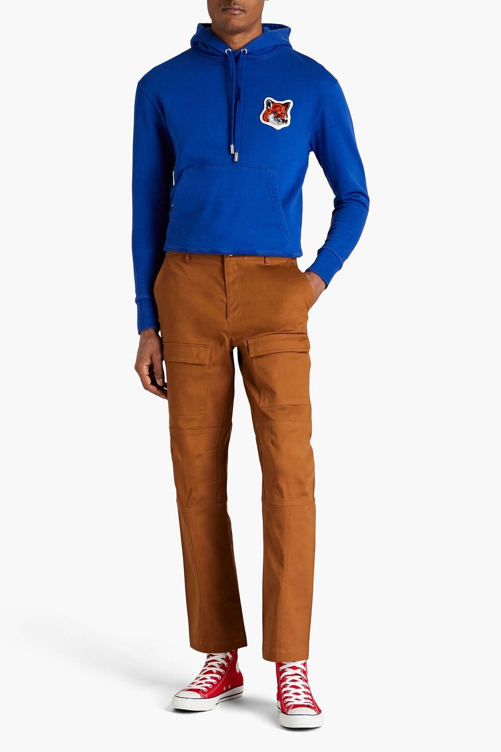 MAISON KITSUNÉ Appliquéd French cotton-terry hoodie