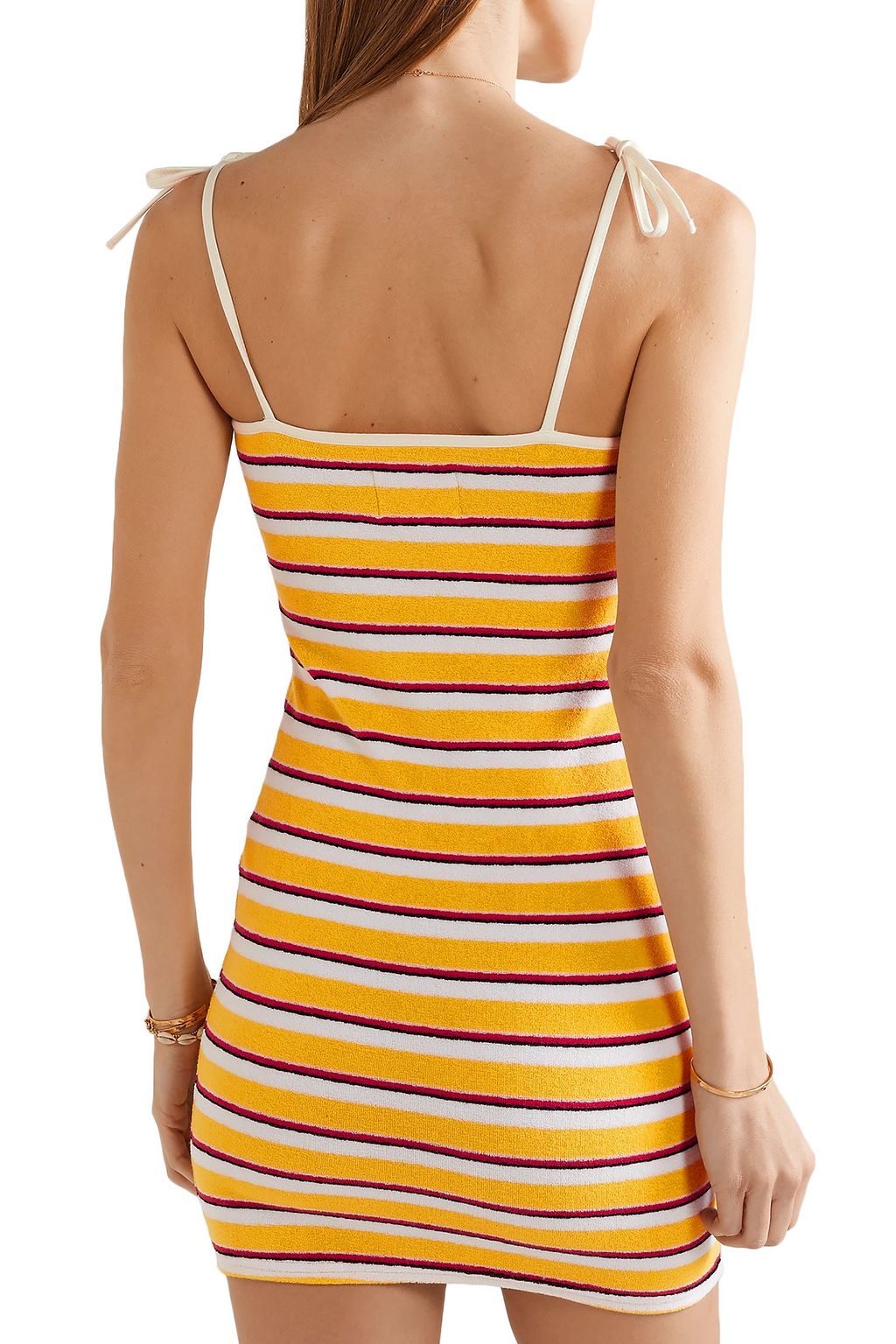 SOLID & STRIPED Striped cotton-blend terry mini dress