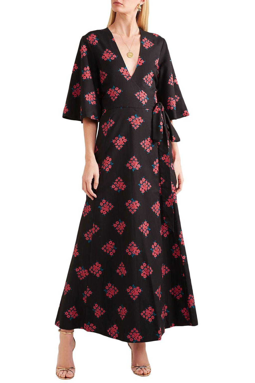 REBECCA DE RAVENEL Daisy floral-print cotton and silk-blend wrap dress