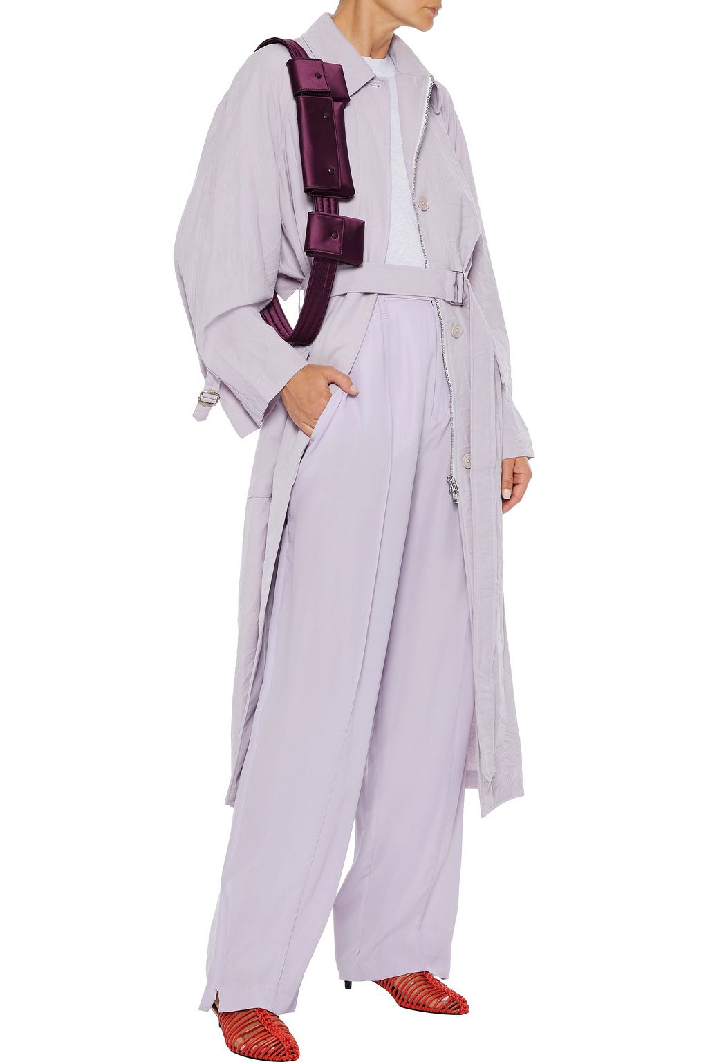 3.1 PHILLIP LIM Oversized crinkled-woven trench coat