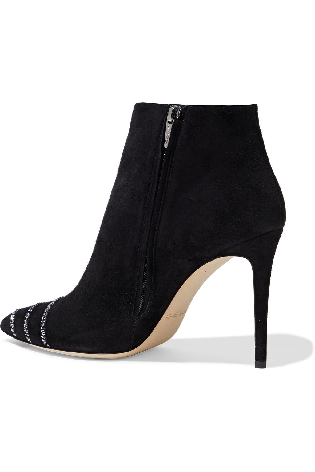 JIMMY CHOO Boo 100 crystal-embellished suede ankle boots