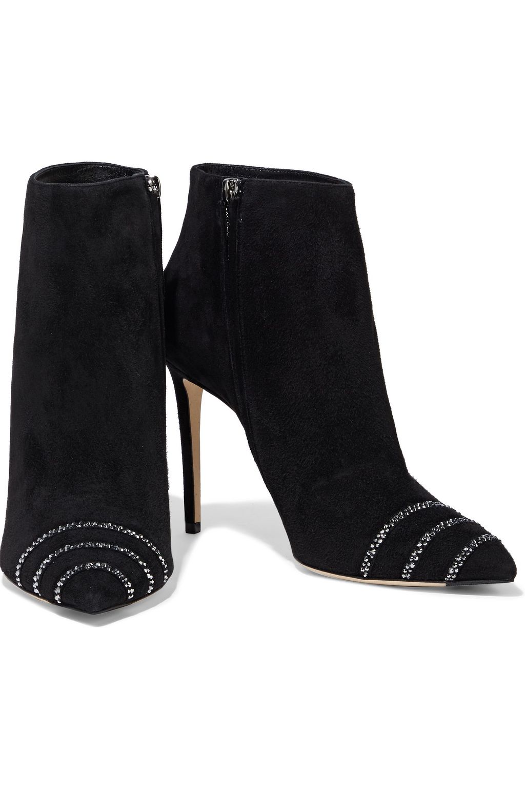JIMMY CHOO Boo 100 crystal-embellished suede ankle boots