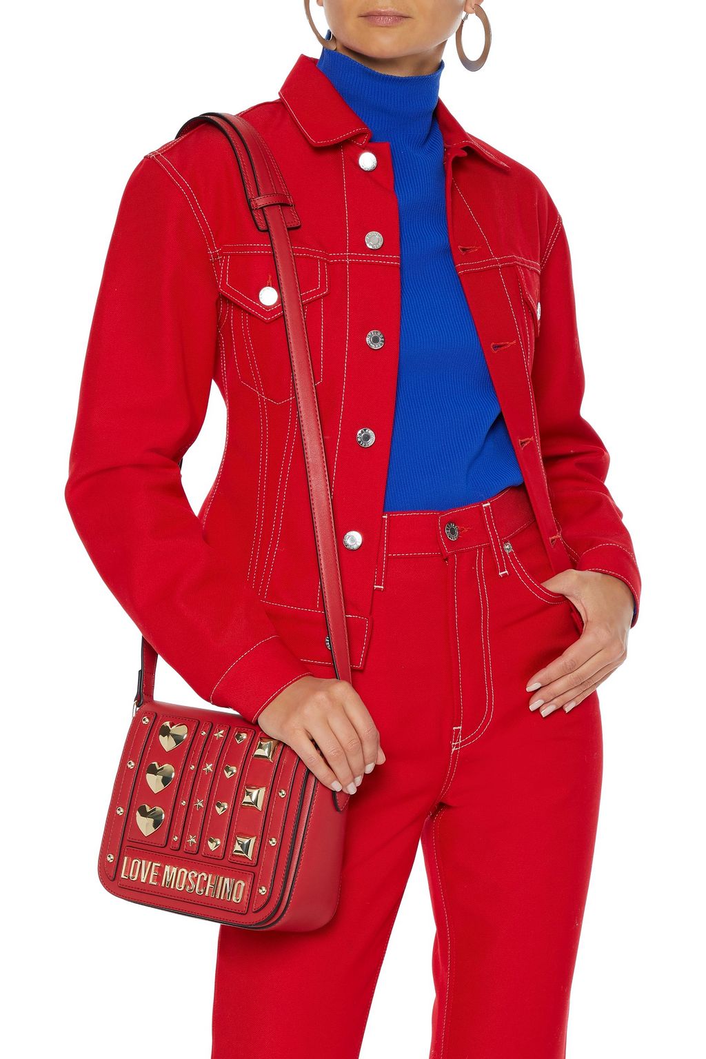 LOVE MOSCHINO Studded faux leather shoulder bag