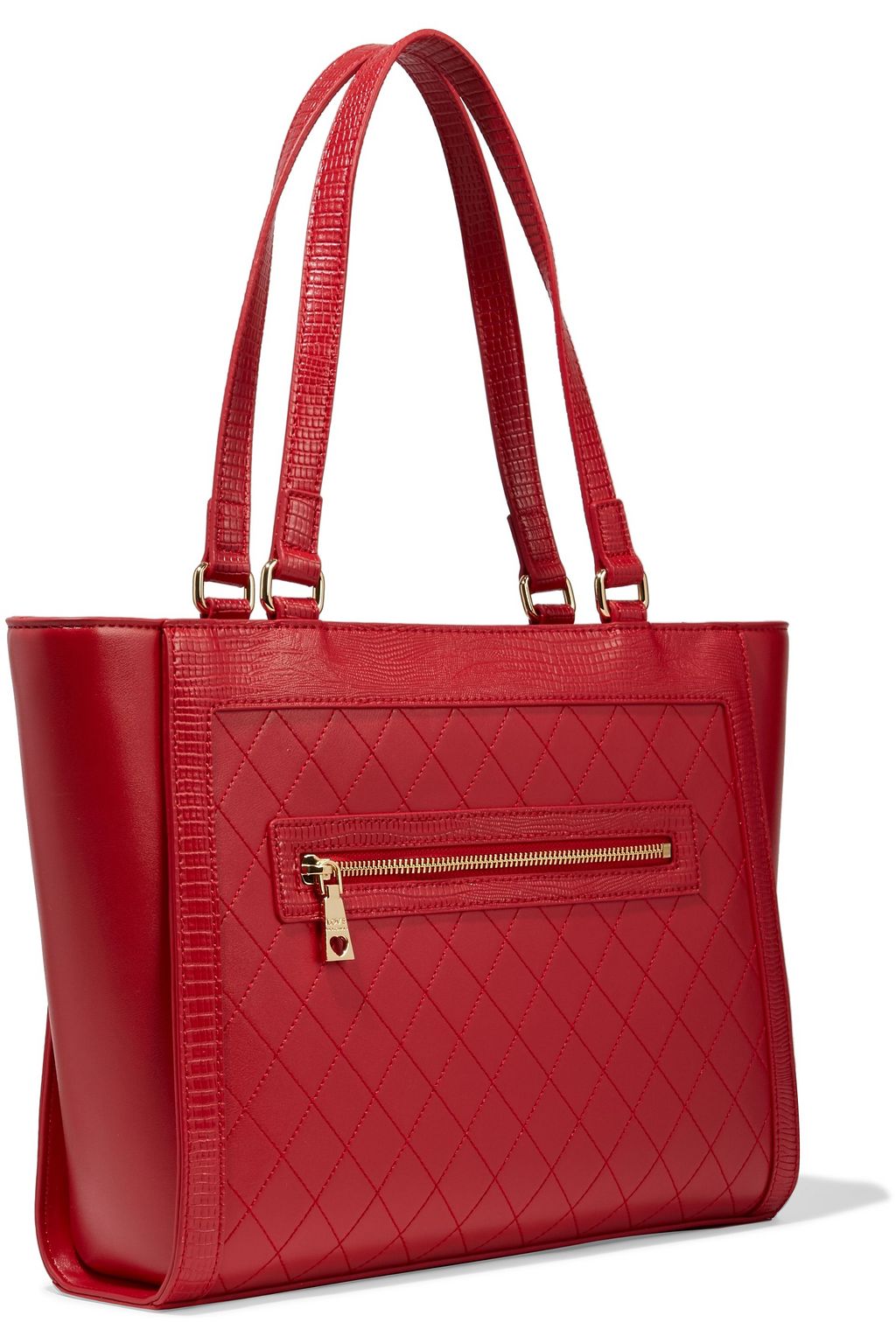 LOVE MOSCHINO Quilted embellished faux leather tote