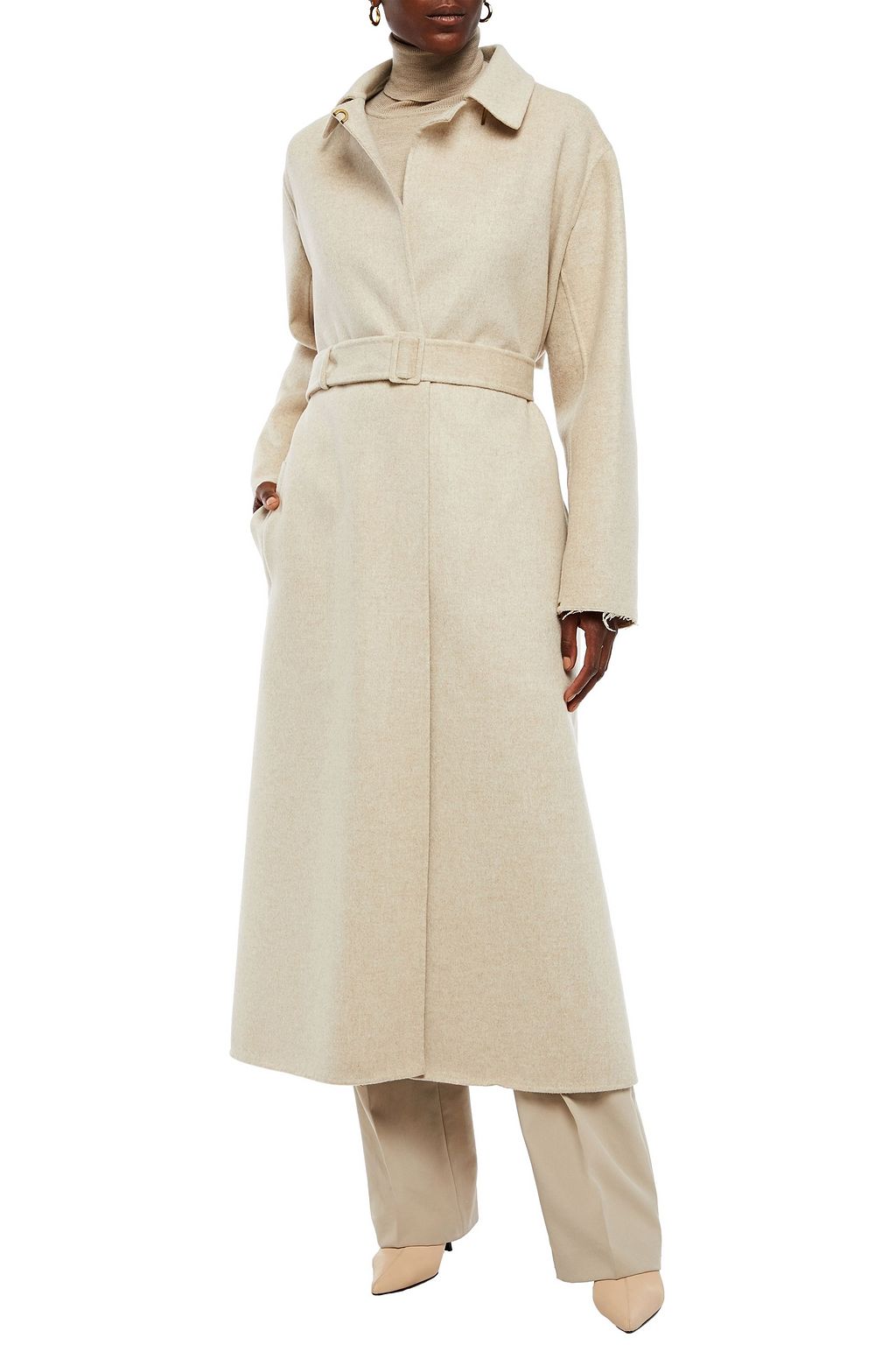 THE ROW Belted wool-felt coat