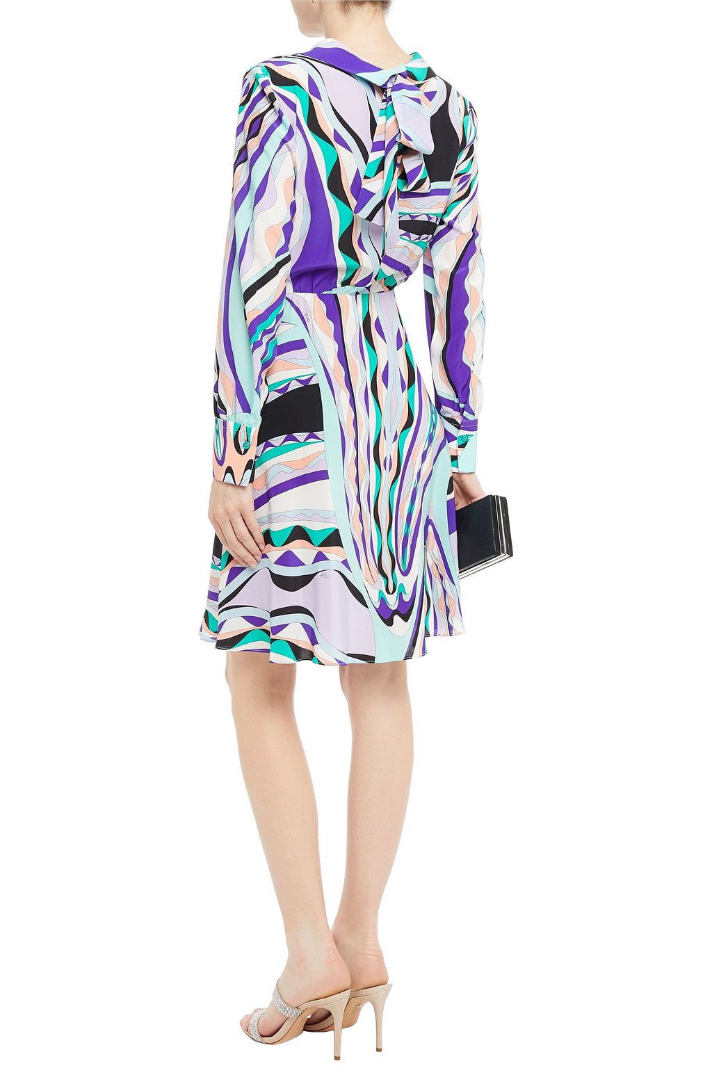 PUCCI Pleated printed silk crepe de chine dress