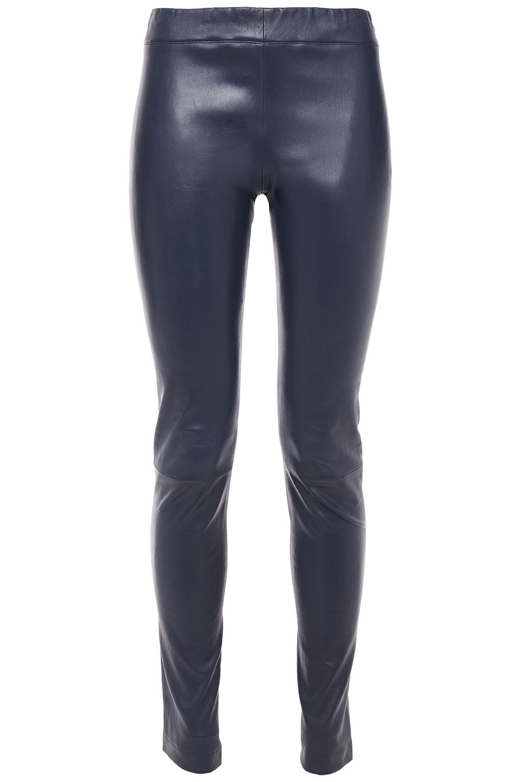 navy leather trousers