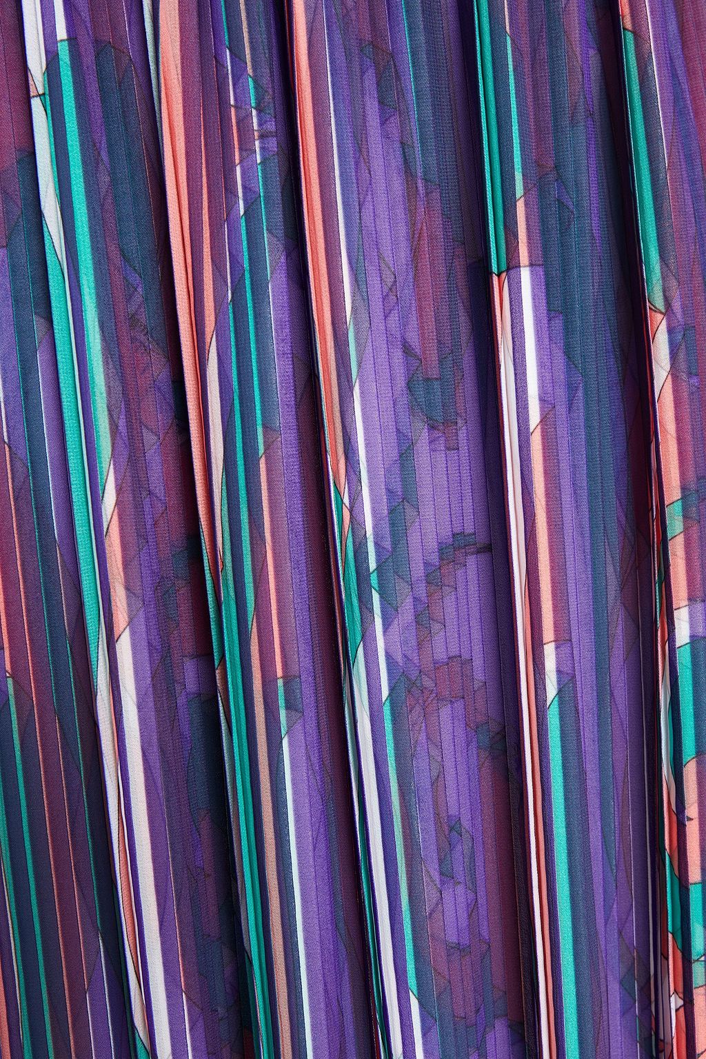 PUCCI Printed plissé-crepe de chine midi skirt
