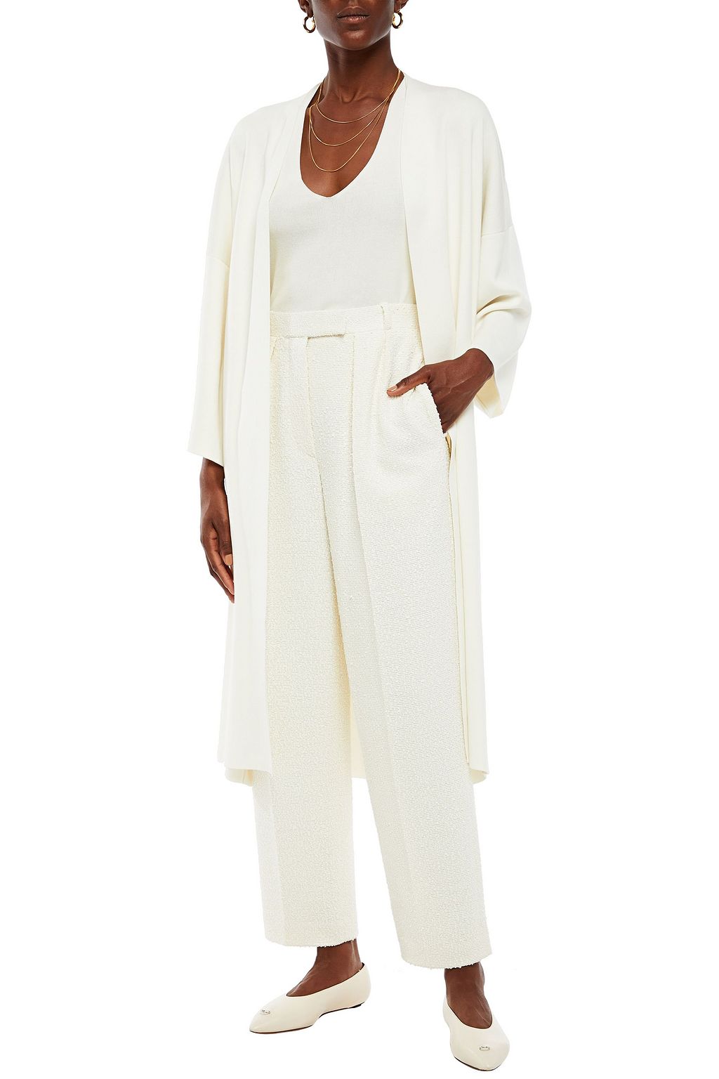 THE ROW Landely bouclé straight-leg pants