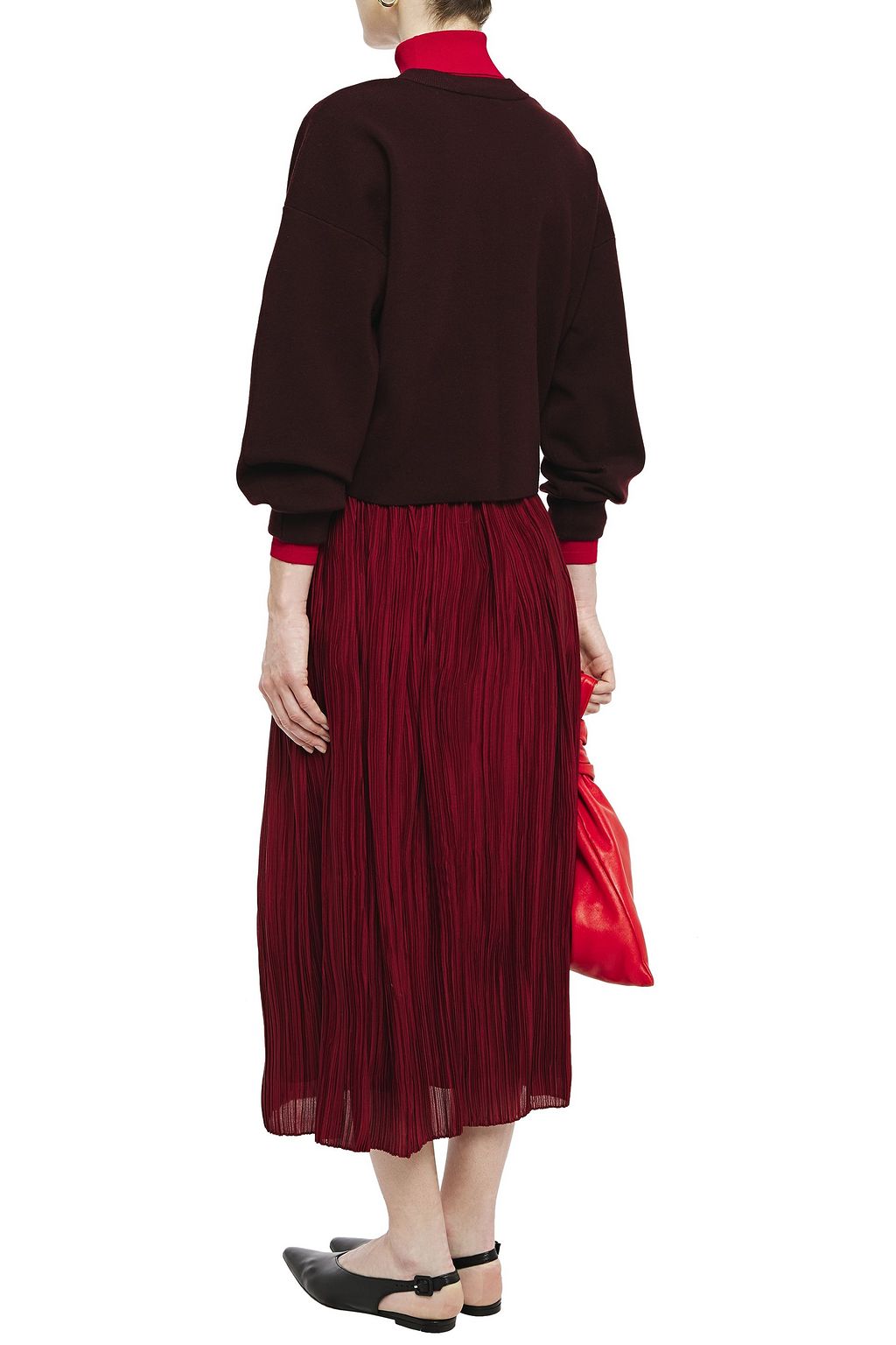 THE ROW Plissé-silk midi skirt