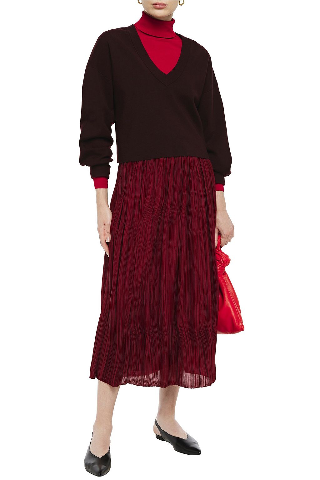 THE ROW Plissé-silk midi skirt