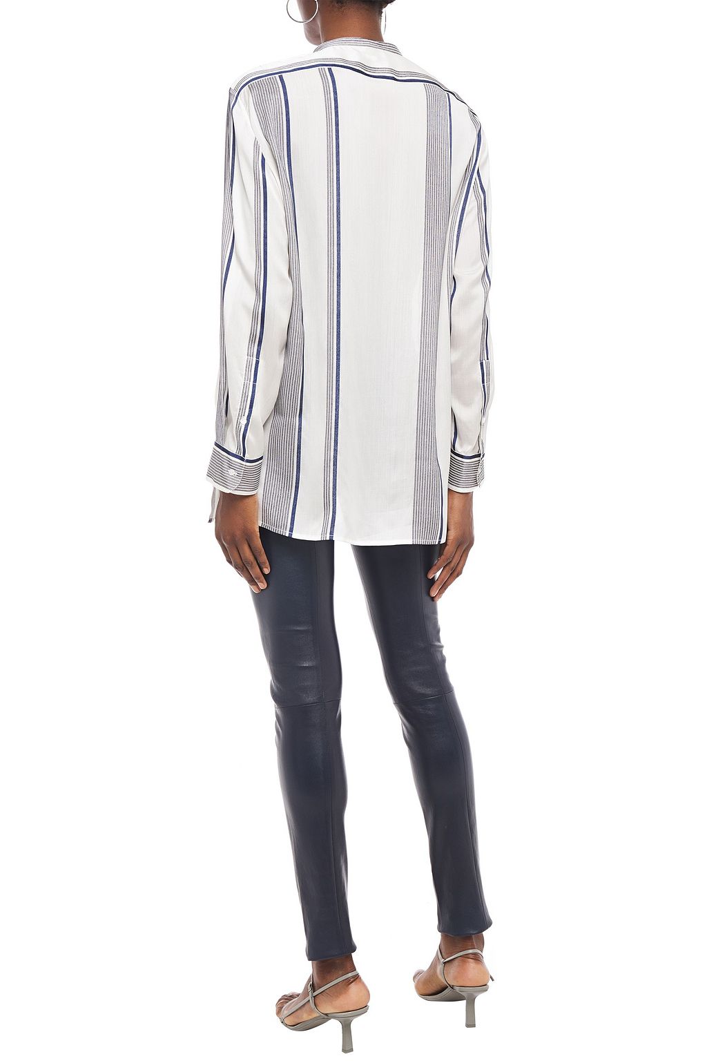 THE ROW Striped silk-jacquard shirt