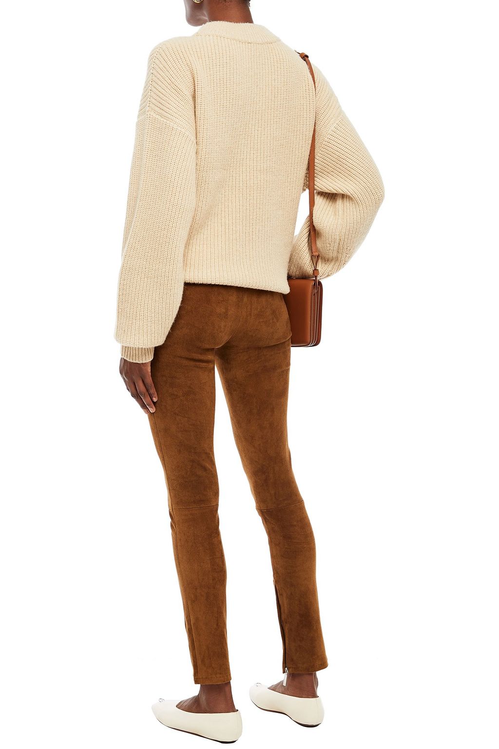 THE ROW Suede skinny pants