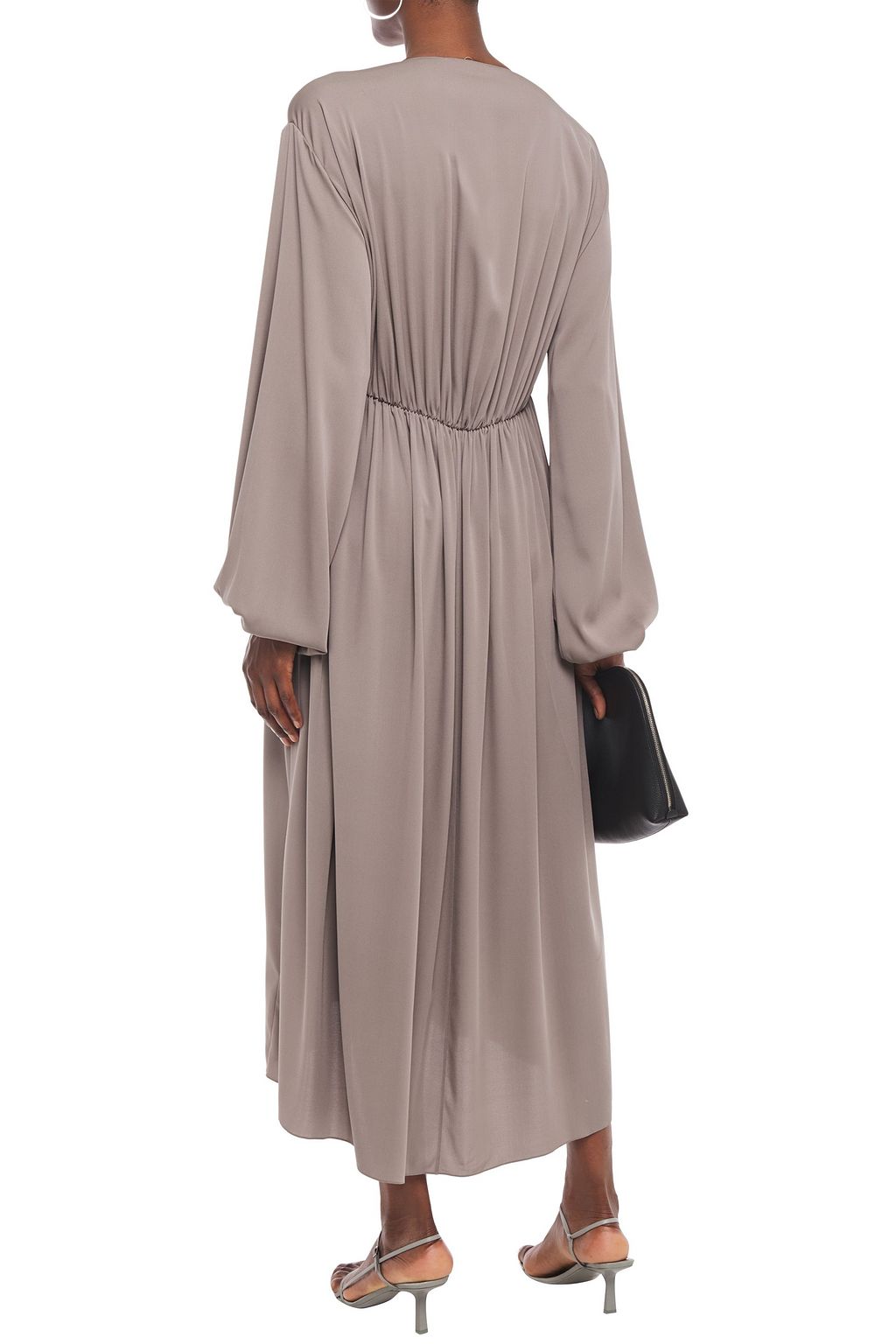 THE ROW Sasha gathered silk-blend satin midi dress