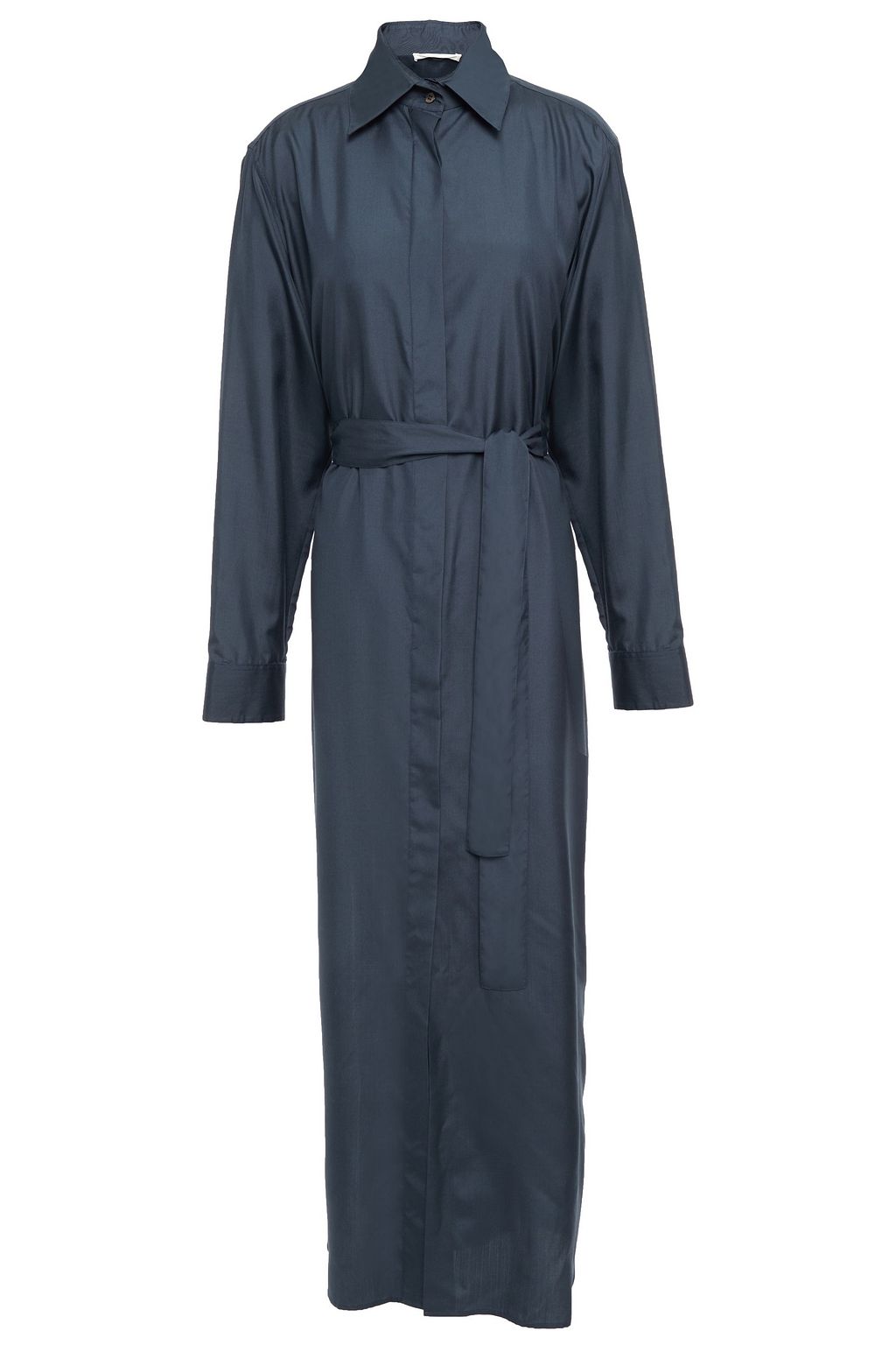 silk maxi shirt dress