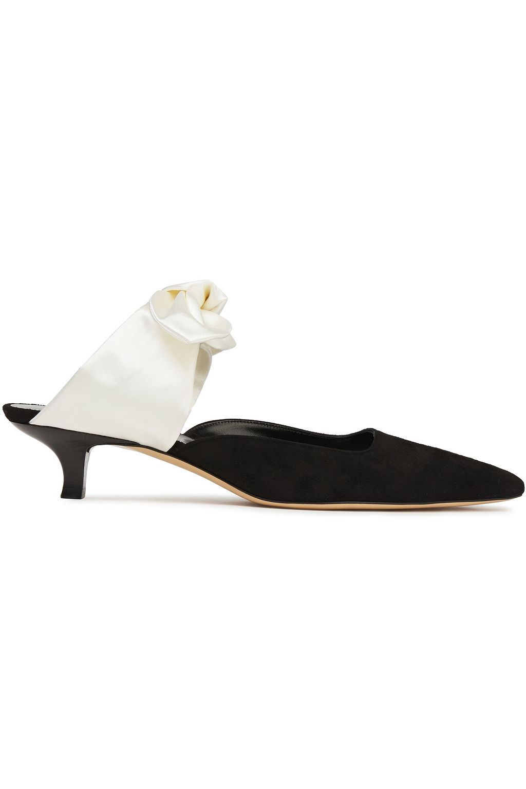 THE ROW Coco suede and satin mules | THE OUTNET