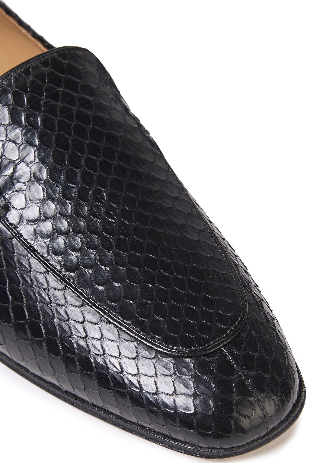 THE ROW Snake-effect leather loafers
