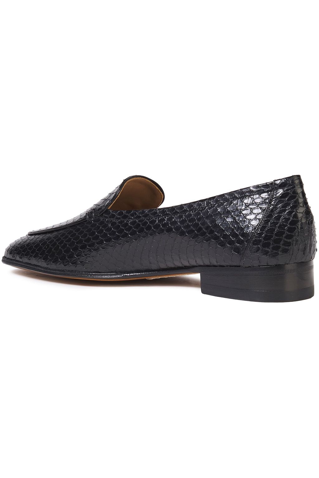 THE ROW Snake-effect leather loafers