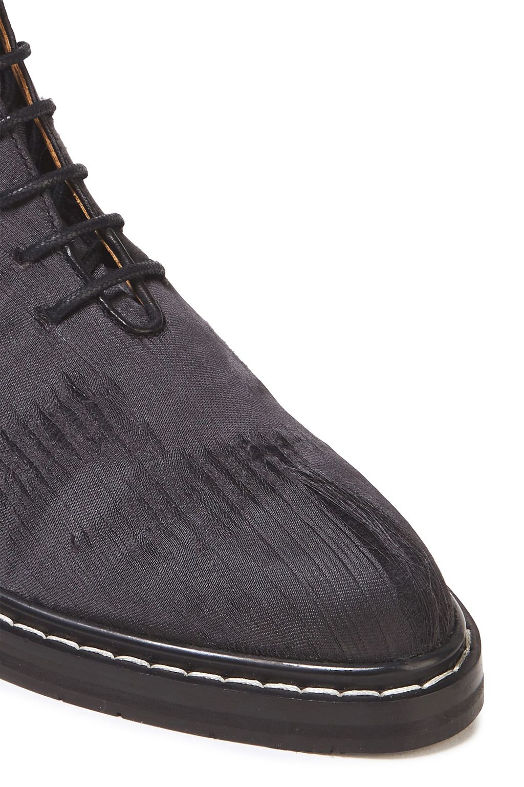 THE ROW Fara distressed satin combat boots