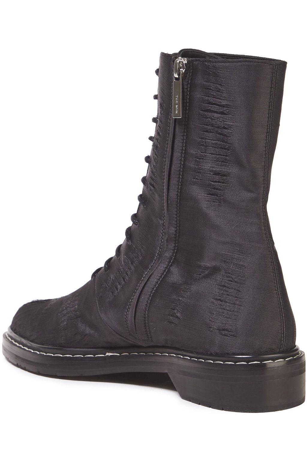 THE ROW Fara distressed satin combat boots