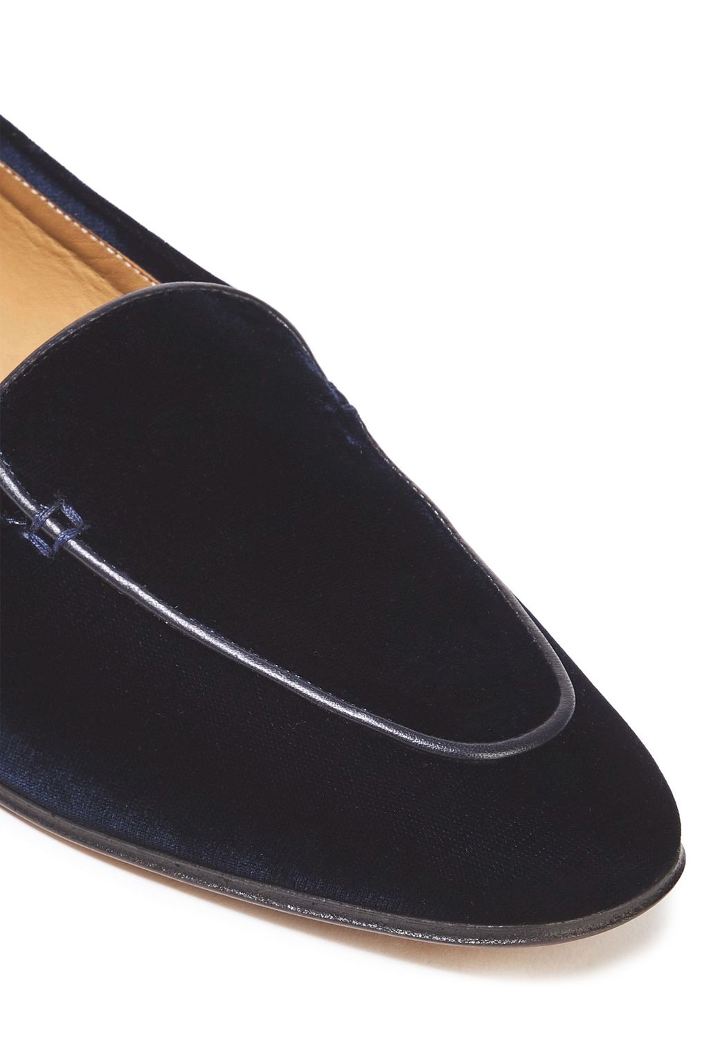THE ROW Adam leather-trimmed velvet loafers