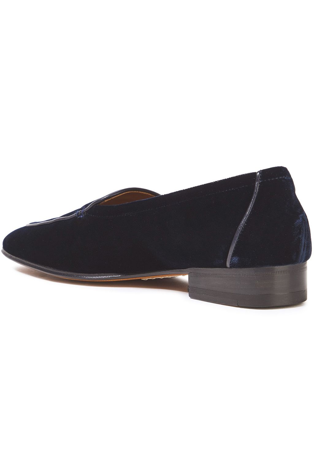 THE ROW Adam leather-trimmed velvet loafers