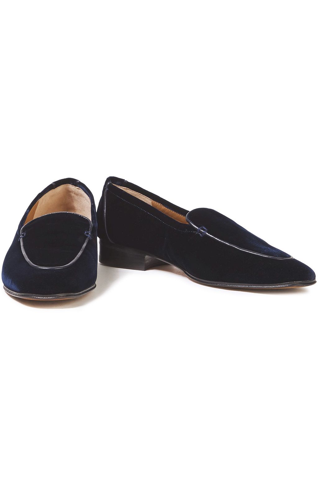 THE ROW Adam leather-trimmed velvet loafers