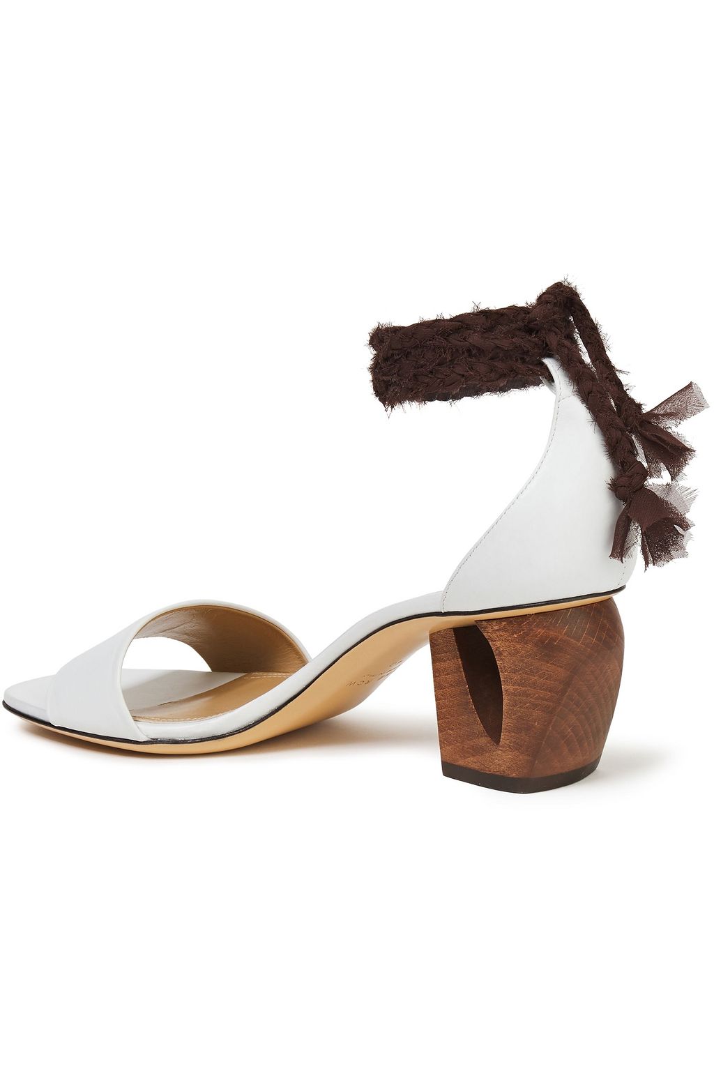 THE ROW Hanna lace-up leather and chiffon sandals