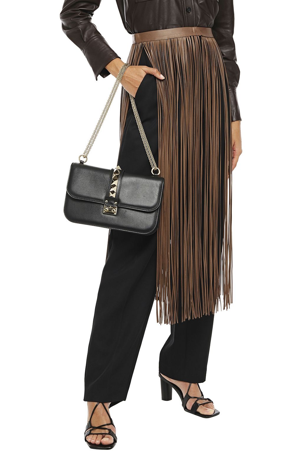 valentino garavani lock medium leather shoulder bag