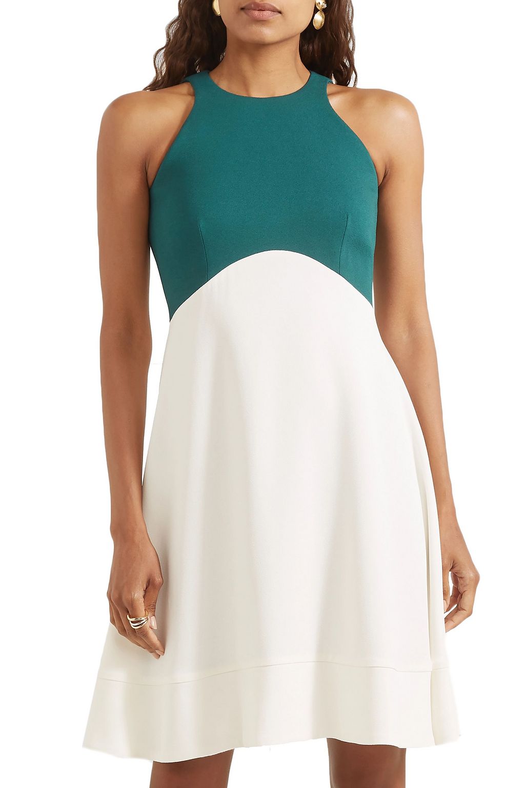 ANTONIO BERARDI Two-tone crepe mini dress
