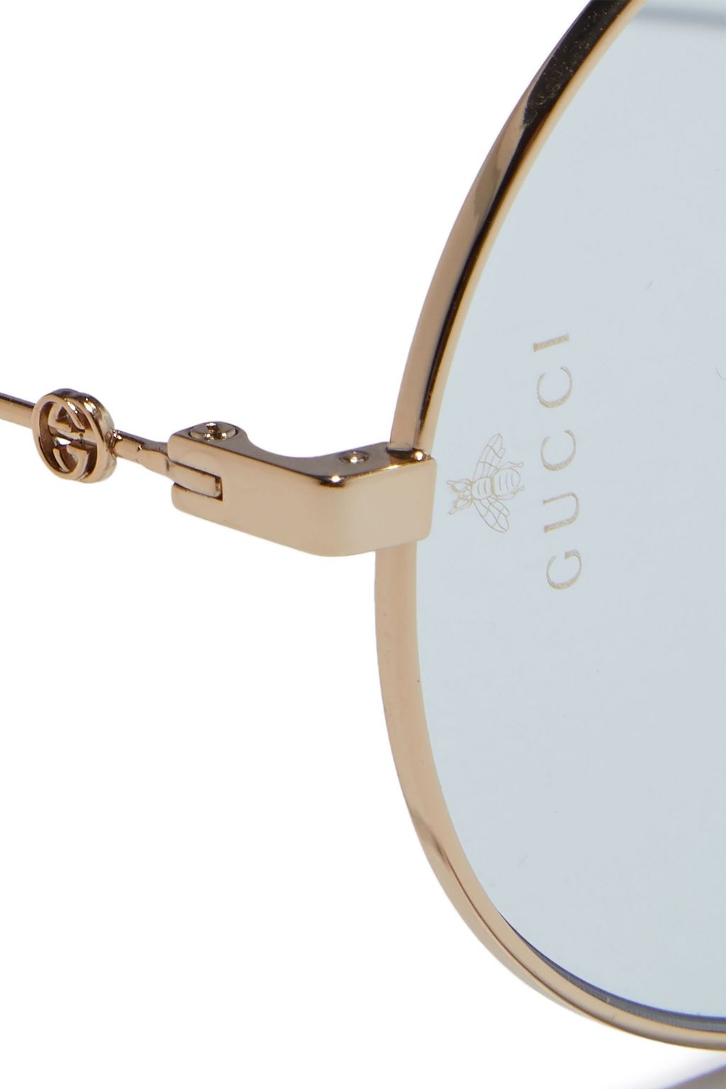 GUCCI Round-frame gold-tone sunglasses