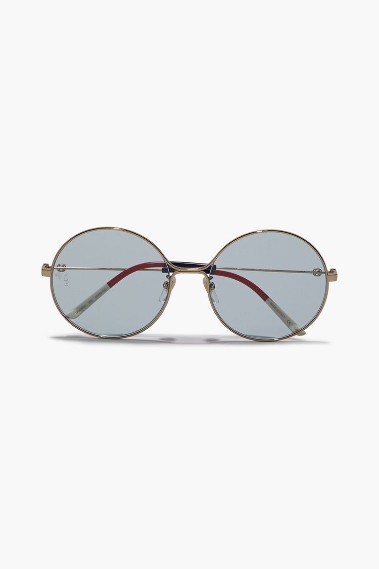 gucci round gold sunglasses
