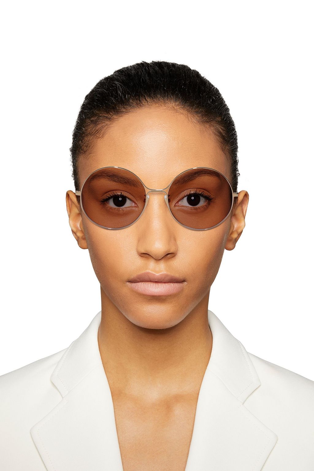 GUCCI Round-frame gold-tone sunglasses