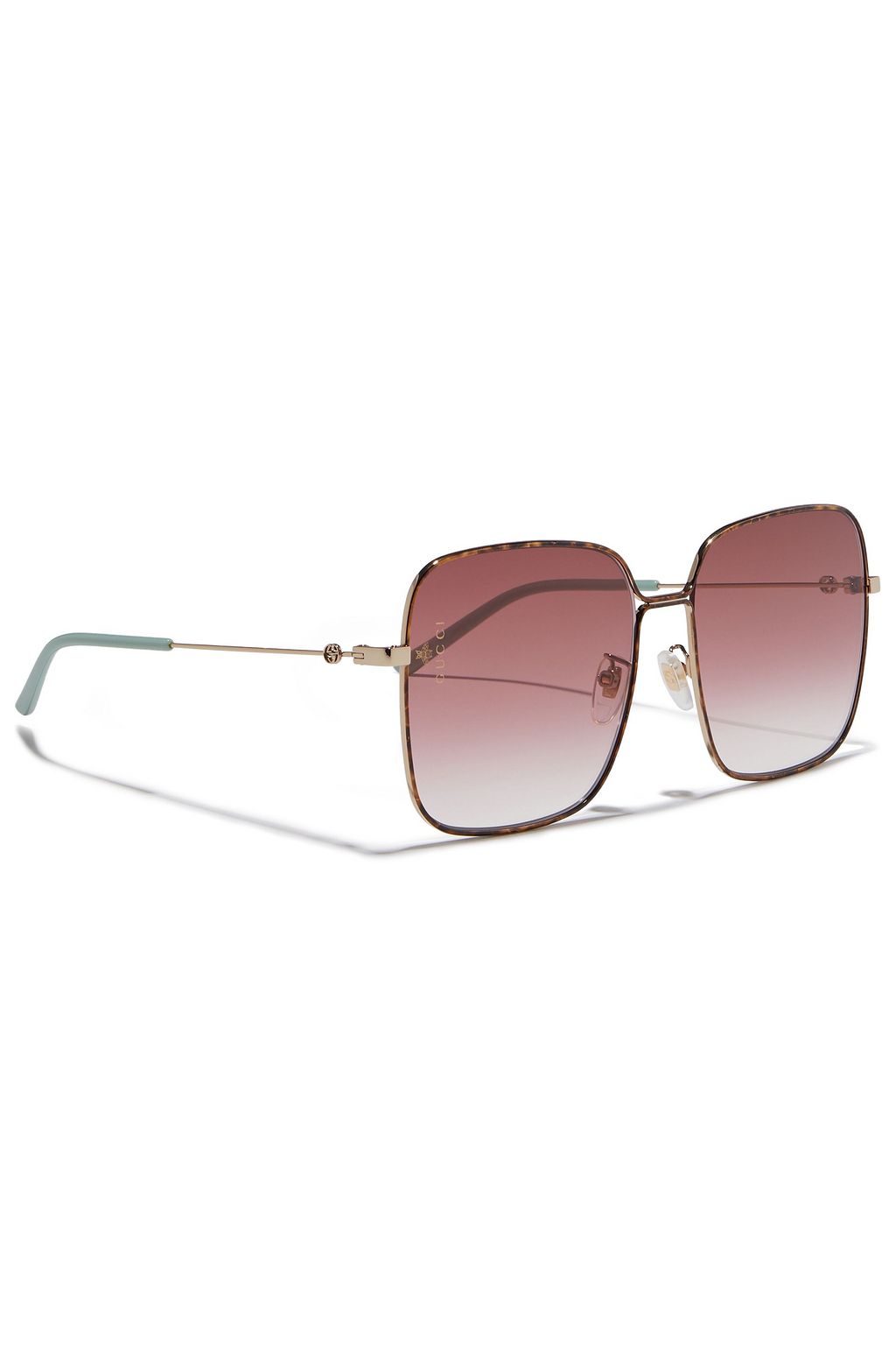 GUCCI Square-frame gold-tone sunglasses