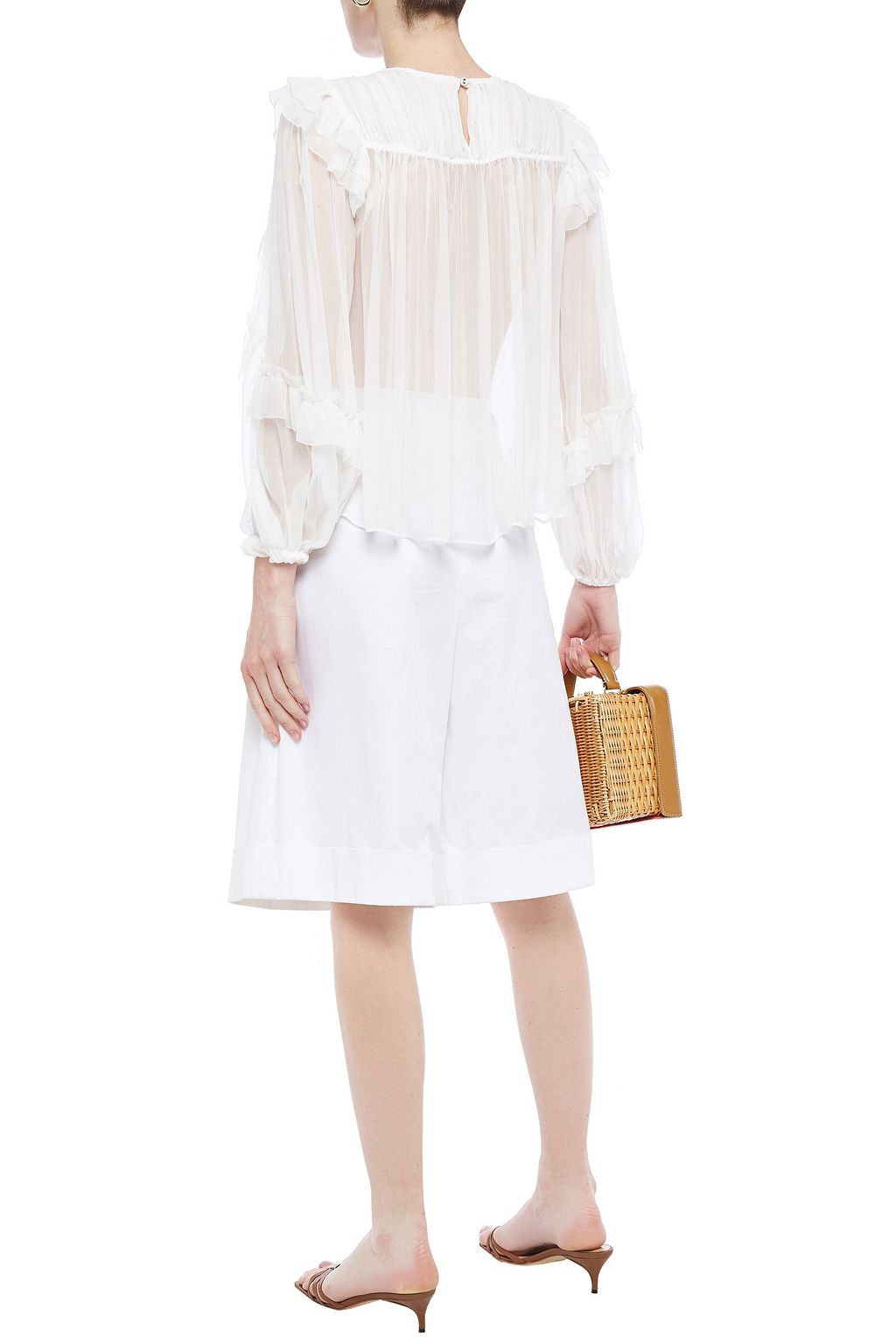 ULLA JOHNSON Isolde ruffled silk-crepon blouse