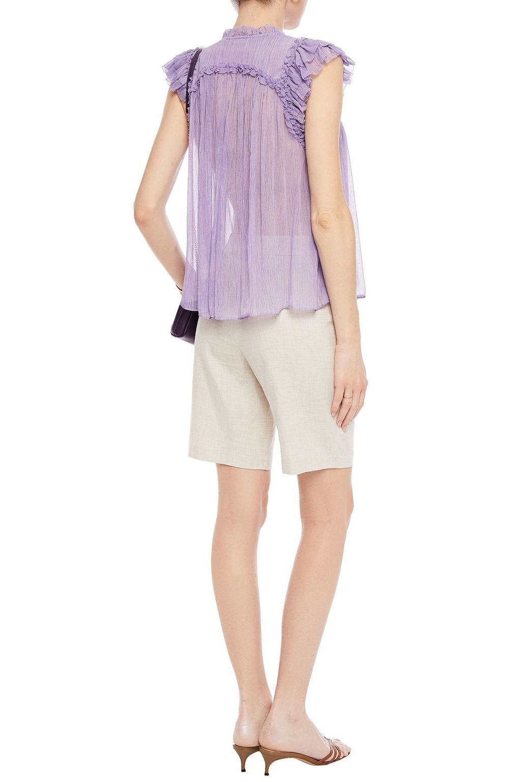ULLA JOHNSON Clea ruffled silk-georgette top