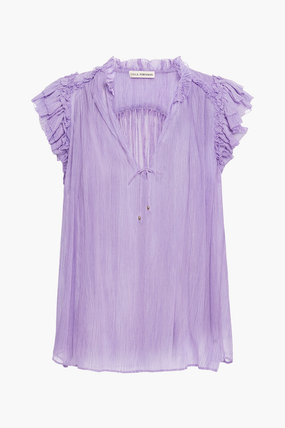 Ulla Johnson Woman Clea Ruffled Silk-georgette Top Lavender Size 4