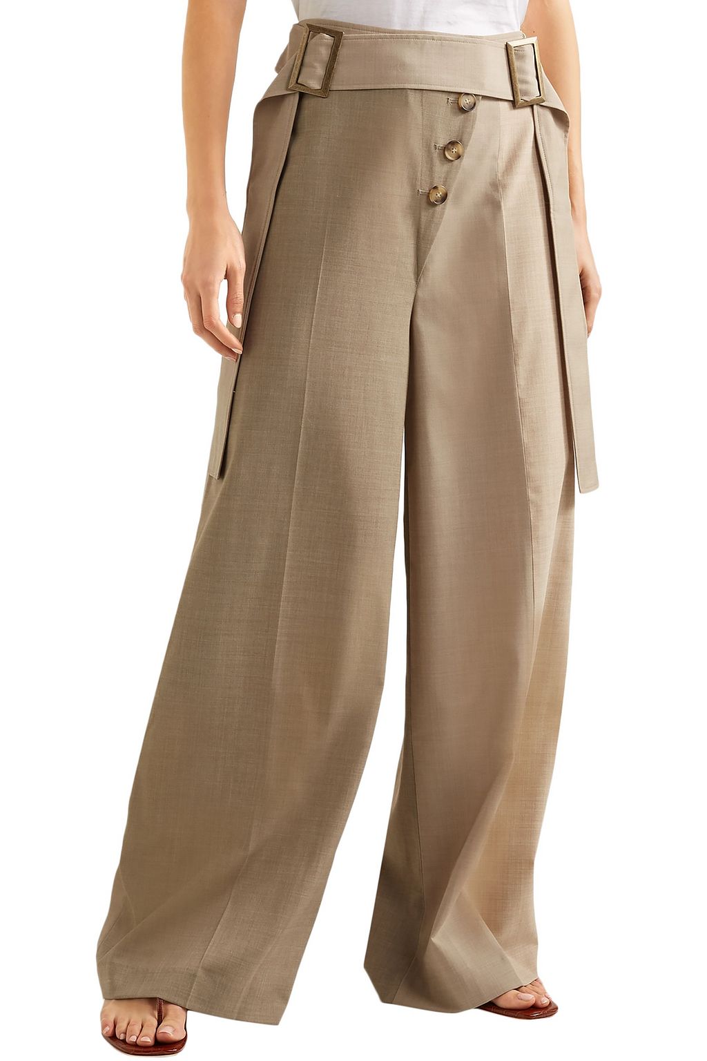 REJINA PYO Stevie belted wool wide-leg pants