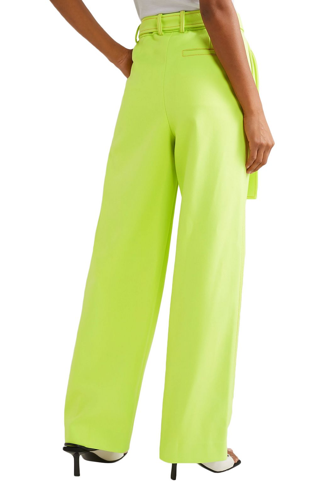 SIES MARJAN Blanche belted pleated twill wide-leg pants