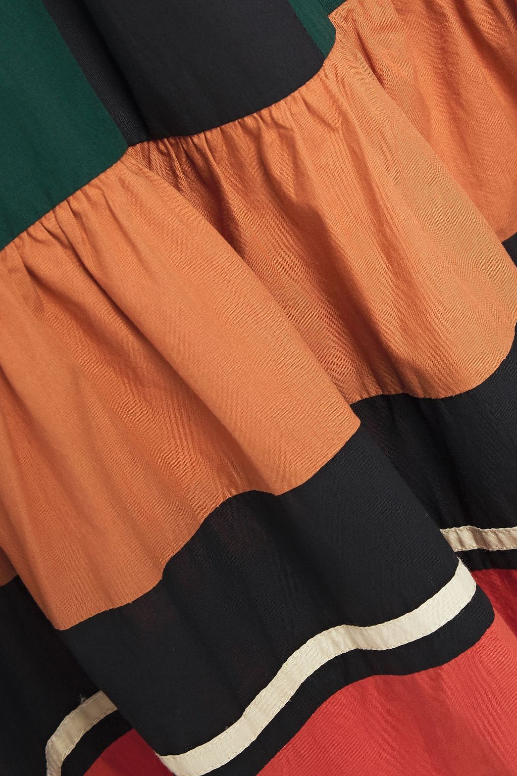 ULLA JOHNSON Fluted printed cotton-poplin midi dress