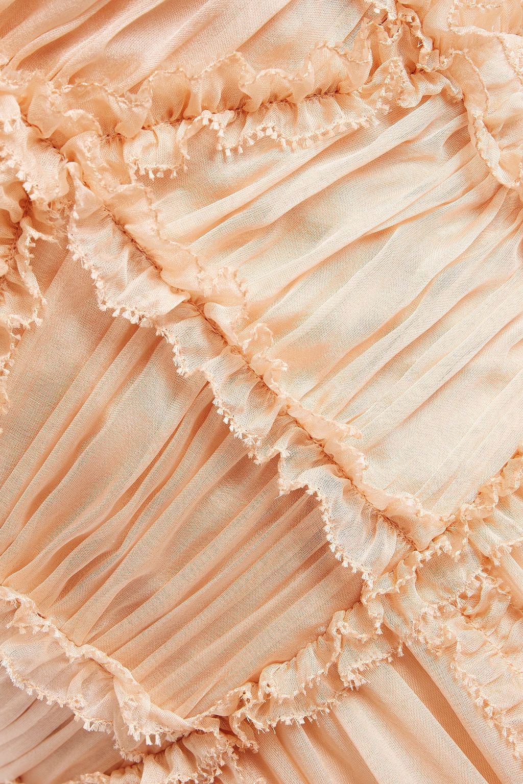 ULLA JOHNSON Ruffled pleated silk-voile midi dress