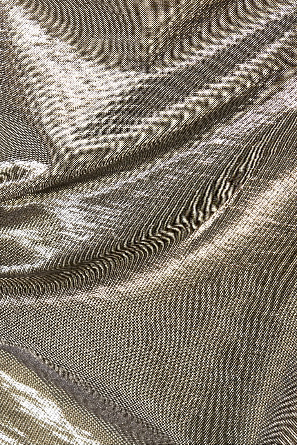 REJINA PYO Camille gerafftes Midikleid aus Lamé mit Cut-outs