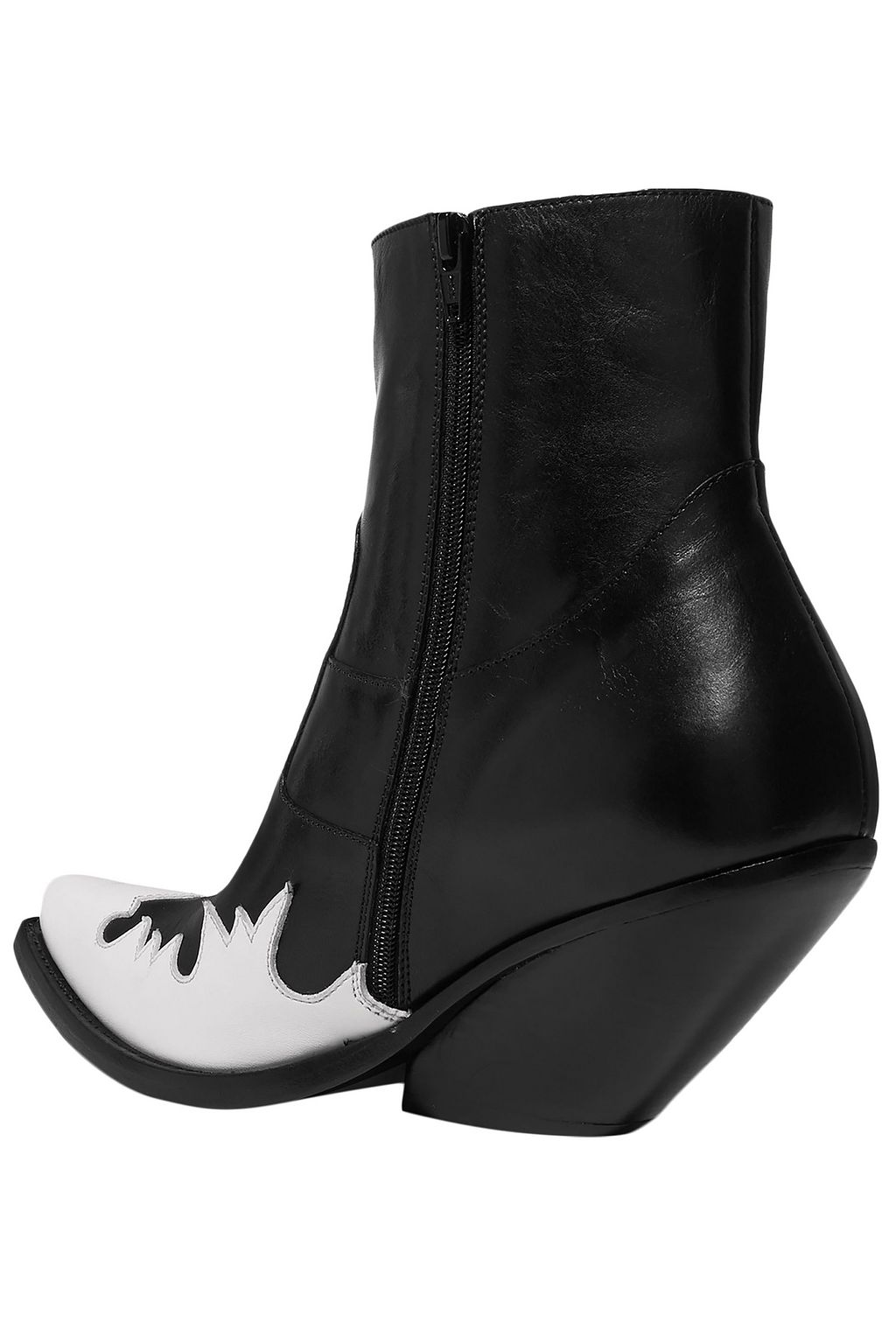 VETEMENTS Kick-Ass two-tone leather ankle boots