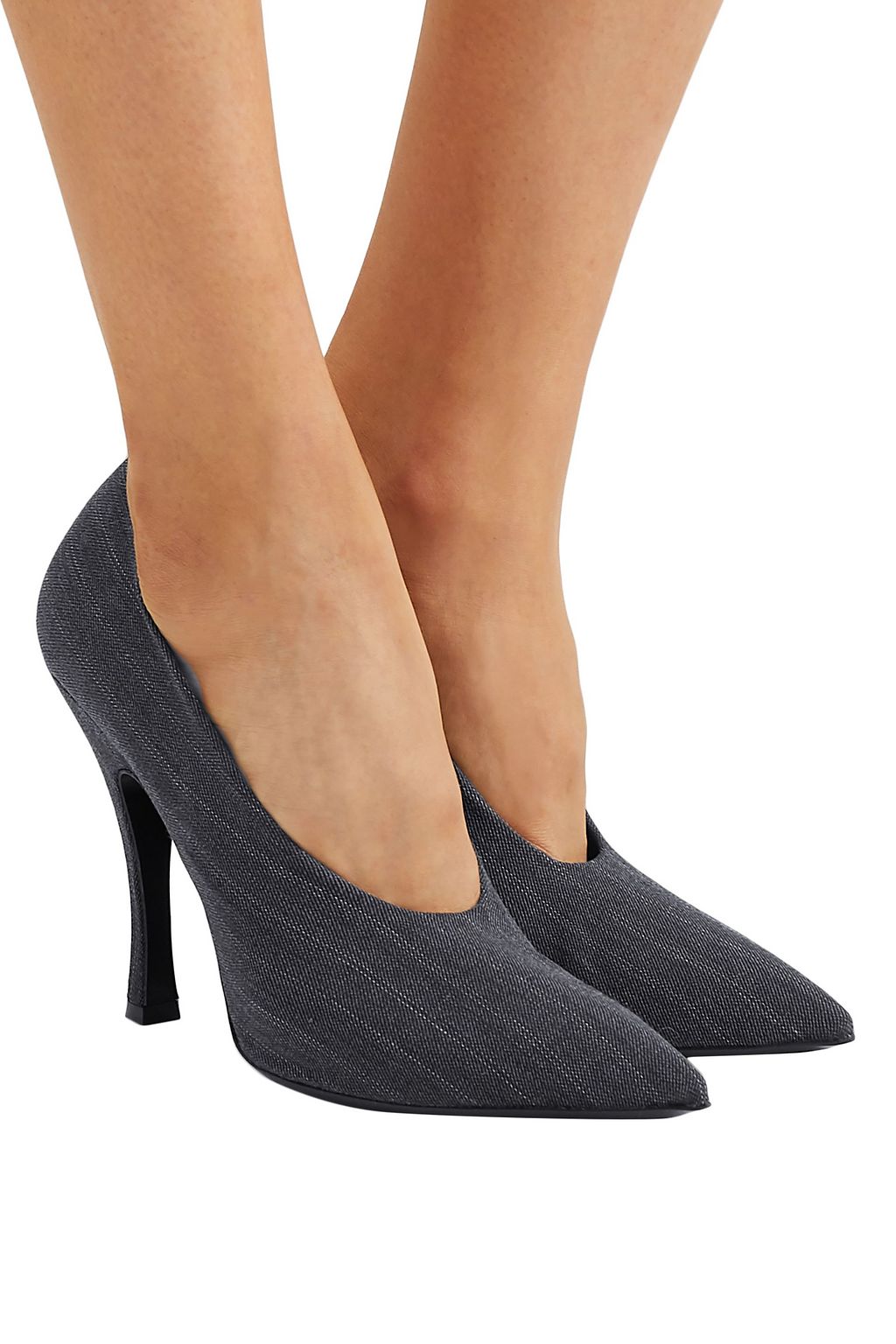 DRIES VAN NOTEN Pinstriped canvas pumps