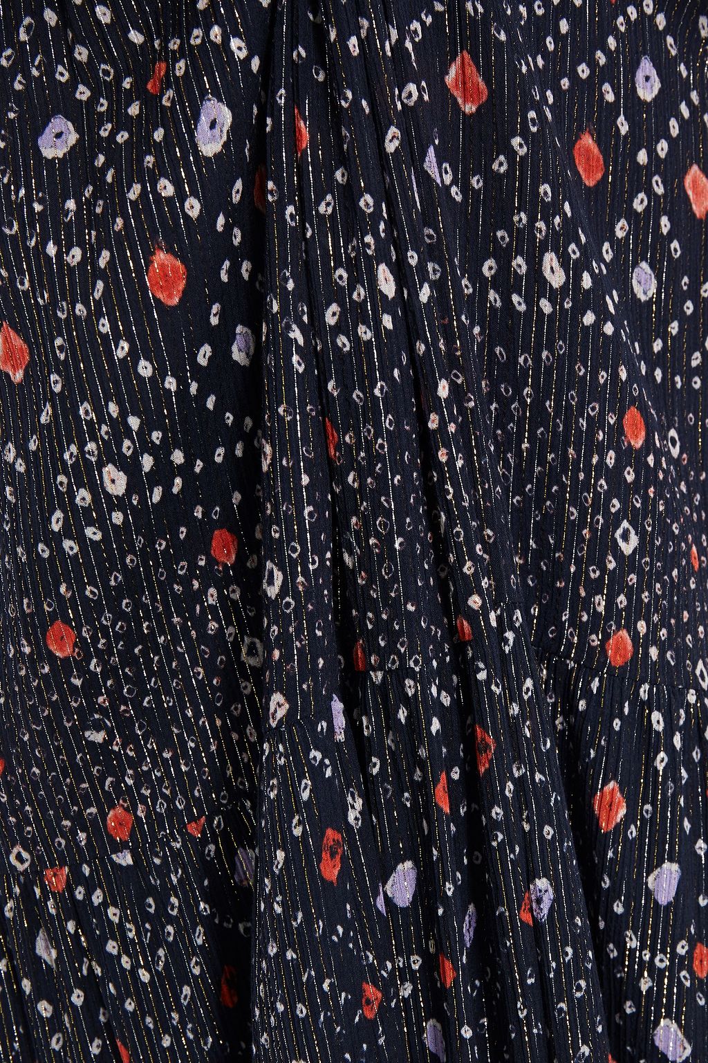 ULLA JOHNSON Crossover printed metallic cotton-blend voile maxi dress