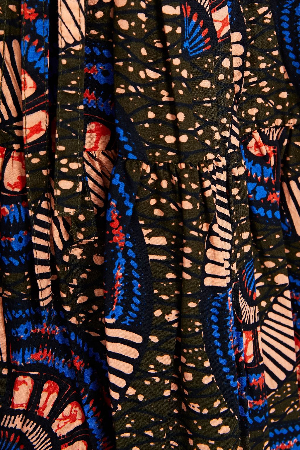 ULLA JOHNSON Flared ruffled printed cotton-blend mini dress